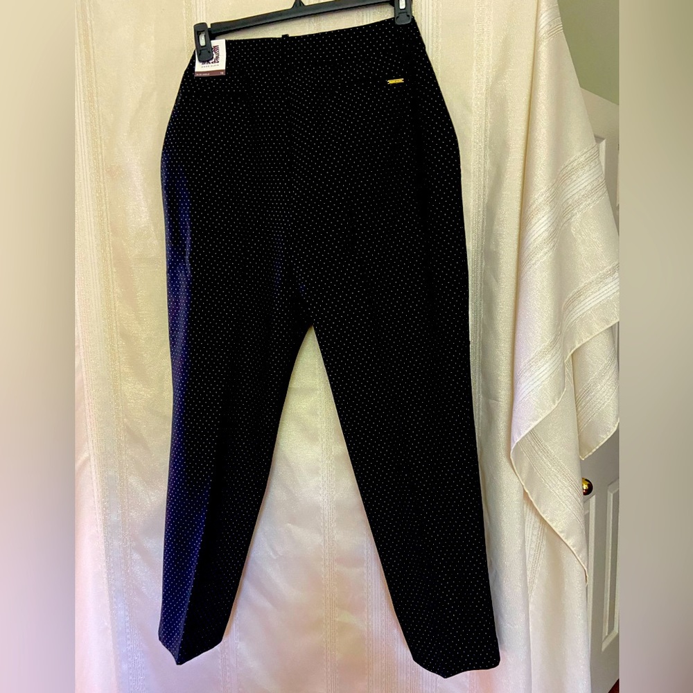Anne Klein black polka dot pants